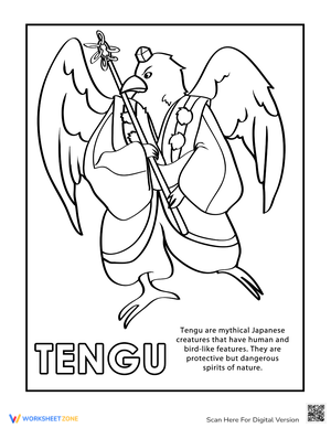 Color the Tengu: Japanese Folklore
