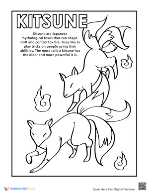 Color the Kitsune: Japanese Fox Spirit