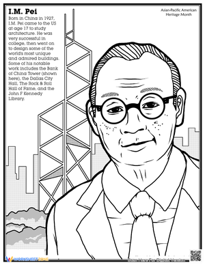 Coloring Page: Architect I.M. Pei