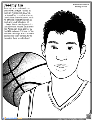 Coloring Page: Basketball Star Jeremy Lin