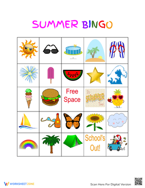 End of Year Summer Bingo Activity