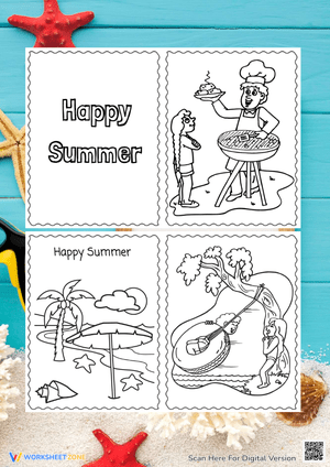 Enjoy Summer Greeting Cards Design