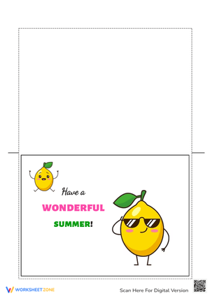 Summer Greeting Card Cut & Paste