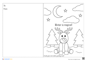 Reindeer in the Snow- Winter Greeting Card