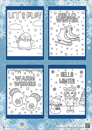 Winter Coloring Christmas Cards