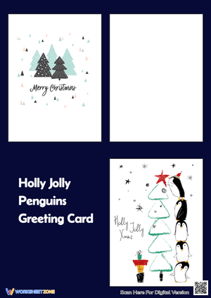 Holly Jolly Penguins Greeting Card