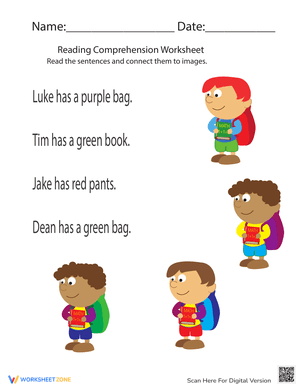 Reading Comprehension and Color Matching