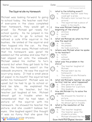 The Squirrel Ate My Homework: Creative Story
