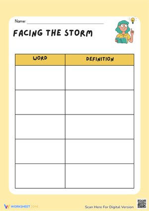 Printable Vocabulary Definition Worksheet | Grade 6