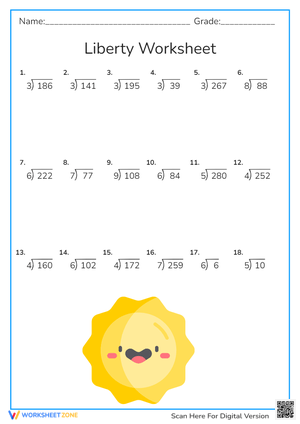 Math Worksheet (Division) 