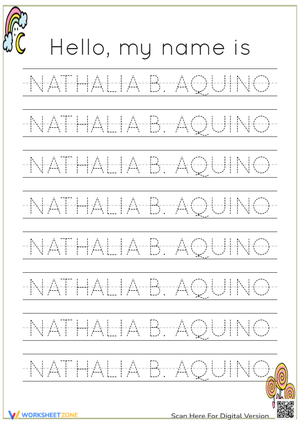 Name Tracing Worksheet | Grade K-1 Printable