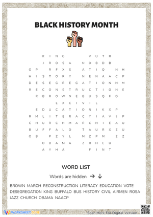 Black History Month Word Search - Learn Key Terms & Figures!