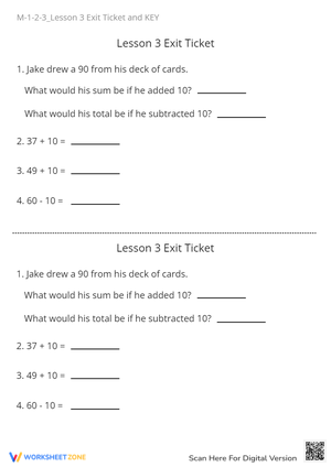 M-1-2-3_Lesson 3 Exit Ticket and KEY