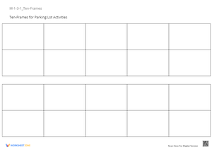 Ten Frames Worksheet: Parking Lot Math for Kindergarten & Grade 1