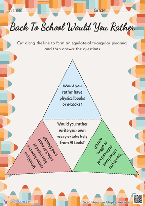 Back to School 'Would You Rather' Pyramid - Fun Discussion Starter