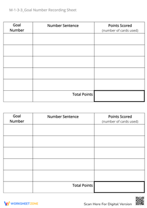 M-1-3-3_Goal Number Recording Sheet