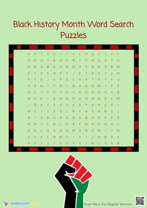 Black History Month Word Search Activity