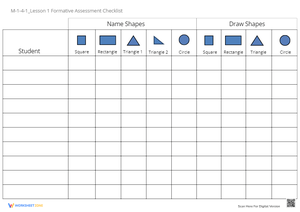 Shapes Assessment Checklist - Name & Draw (K-1)