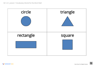 Shapes Vocabulary Word Wall - Circle, Square, Triangle, Rectangle