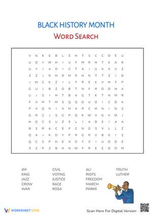 Black History Month Word Search