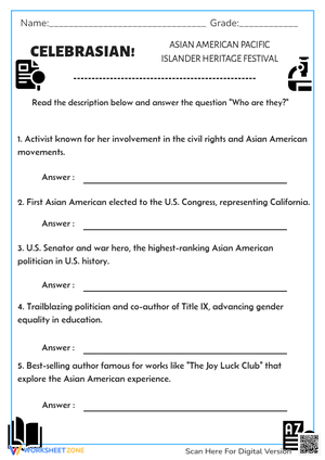 AAPI Heritage: Identify Famous Asian Americans & Pacific Islanders