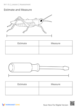 Estimate and Measure Worksheet