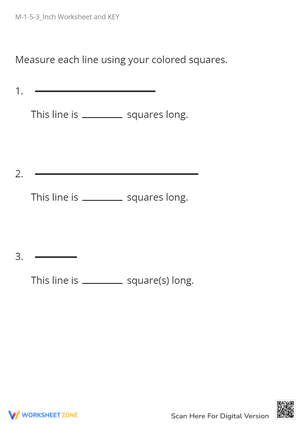 Measurement with Squares - K-1 Math Worksheet: Length Activity