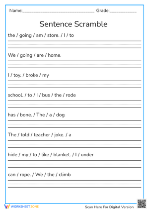 Sentence Scramble