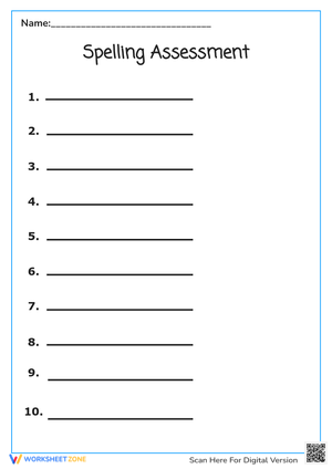 spelling assessment weekly