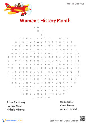 Celebrate Women's History Month with Word Search