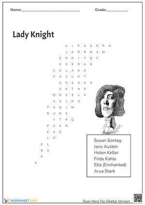 Women's History Month Word Search Puzzle