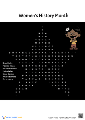 Women's history month Word Search Puzzle
