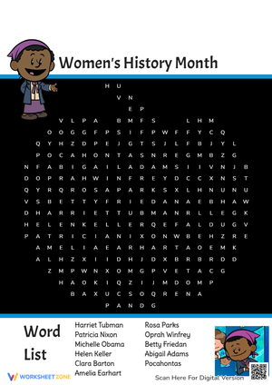 Women's history month Word Search Game