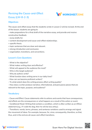 Revising the Cause-and-Effect Essay (LW-8-2-3)
