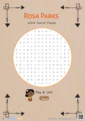 Rosa Parks Word Search Puzzle Worksheet