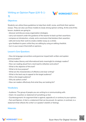 Writing an Opinion Paper (LW-5-1-3)