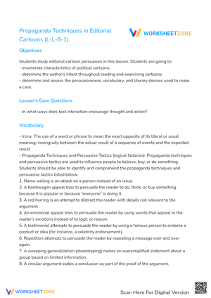 Propaganda Techniques in Editorial Cartoons (L-L-8-1)