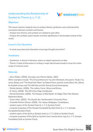 Understanding the Relationship of Symbol to Theme (L-L-7-2)