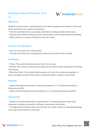 Creating a Focused Thesis (L-C-2-1)