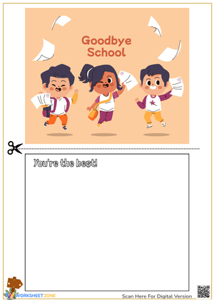 Goodbye School and Thank You Card Template