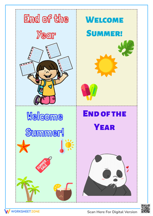 End of the Year and Summer Theme Cards