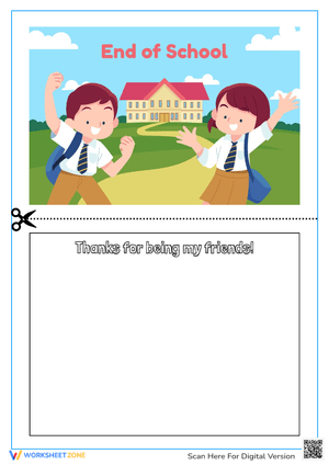 End of Year Friendship Card - K-2 School's Out Activity!