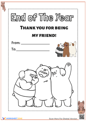 End of Year Card for Friends 