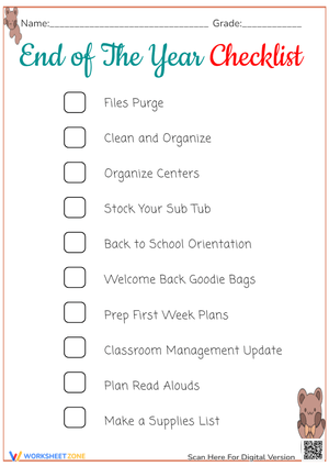 End of The Year Checklist