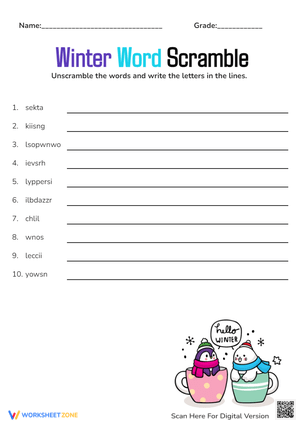 Winter Word Scramble Fun