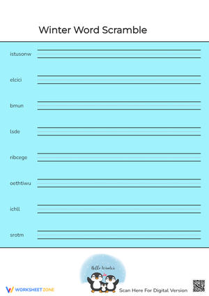 Winter Word Scramble Challenges