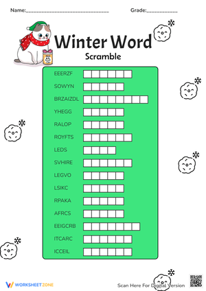 Winter Word Scramble Game