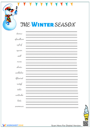 The Winter Season- Word Scramble