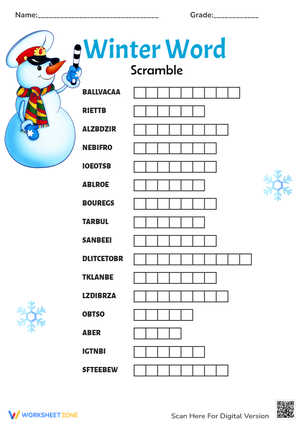 Winter Word Scramble Challenge!