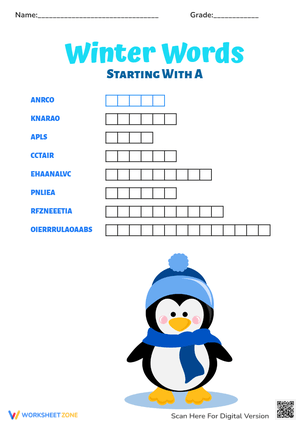 Winter Words Starting With A Scramble